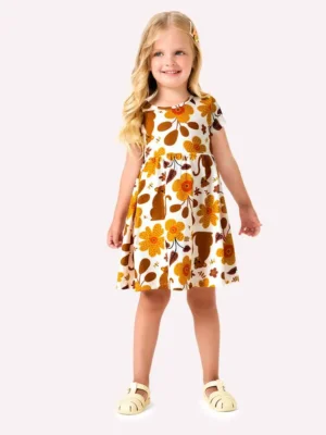 Vestido Infatil Menina Flores Kyly