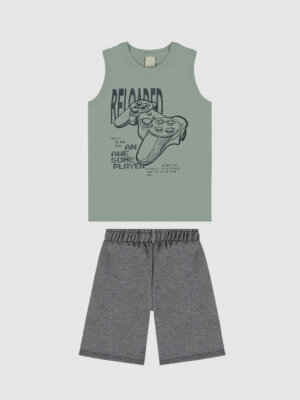 Conjunto Menino Regata Com Estampa Em Algodão Malwee Kids